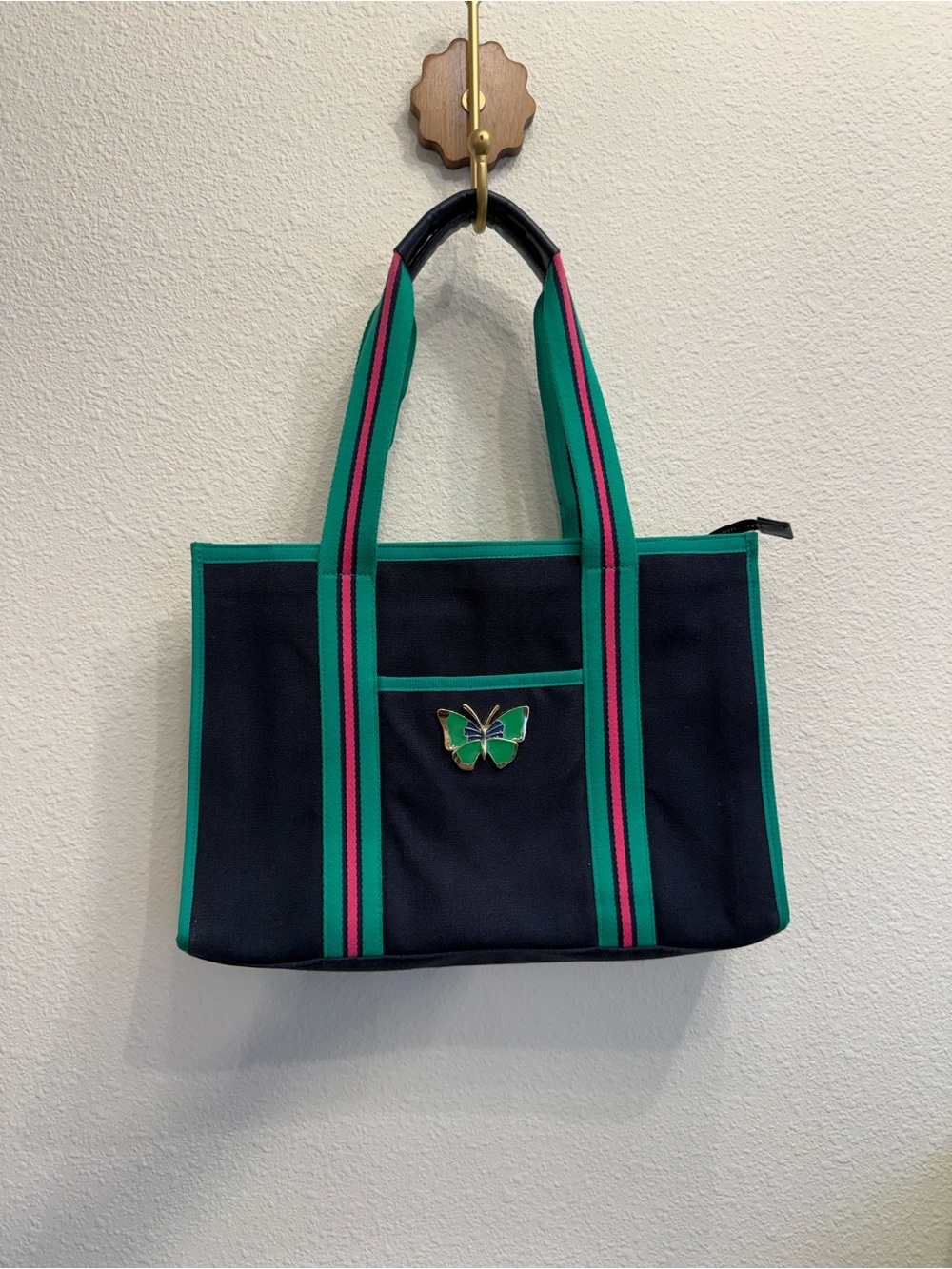 Talbots Butterfly Canvas Tote Bag